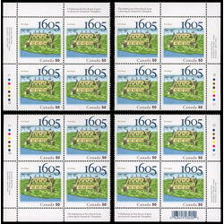 canada stamp 2115 samuel de champlain s drawing of settlement 50 2005 PB SET
