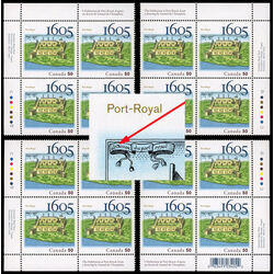 canada stamp 2115 samuel de champlain s drawing of settlement 50 2005 PB SET