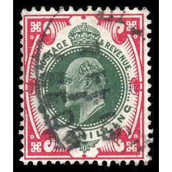 great britain stamp 138a king edward vii 1sh 1911 U VF 009