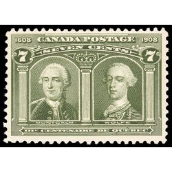 canada stamp 100 montcalm wolfe 7 1908 M F VFNH 084