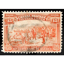 canada stamp 102 champlain s departure 15 1908 U F VF 067