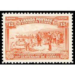 canada stamp 102 champlain s departure 15 1908 M VF 069