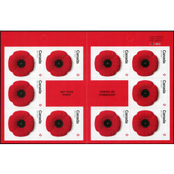 canada stamp bk booklets bk775 the remembrance poppy 2021