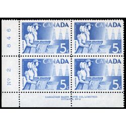 canada stamp 355 wheat and oil 5 1955 PB LL %232