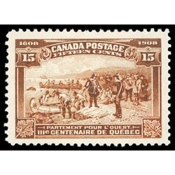 canada stamp 102 champlain s departure 15 1908 M VF 071