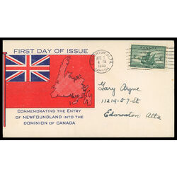 canada stamp 282 newfoundland cabot s ship matthew 4 1949 FDC PC 041