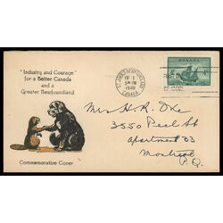 canada stamp 282 newfoundland cabot s ship matthew 4 1949 FDC PC 046