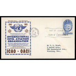 canada stamp 354 dove 5 1955 FDC PC 011