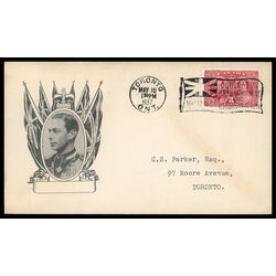 canada stamp 237 king george vi queen elizabeth 3 1937 FDC PC 062