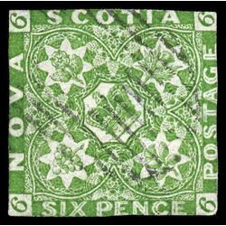 nova scotia stamp 4 pence issue 6d 1851 U VG 017