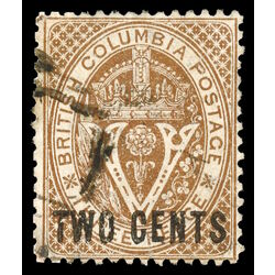 british columbia vancouver island stamp 8 surcharge 1867 U F 035