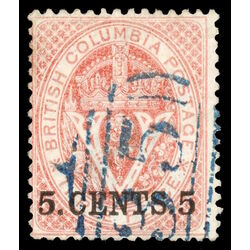 british columbia vancouver island stamp 9 surcharge 1867 U F 022