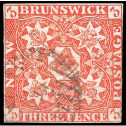 new brunswick stamp 1a pence issue 3d 1851 U F VF 008