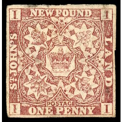 newfoundland stamp 1 pence first issue 1d 1857 U VF 030