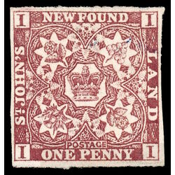 newfoundland stamp 1 pence first issue 1d 1857 M VFNG 032