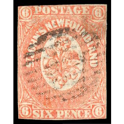 newfoundland stamp 13 pence second issue 6d 1860 U 025