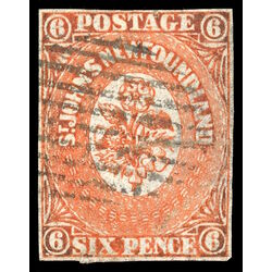 newfoundland stamp 13 pence second issue 6d 1860 U VF 026