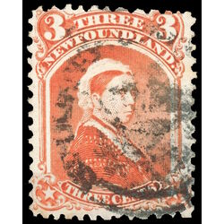 newfoundland stamp 33 queen victoria 3 1870 U F 033