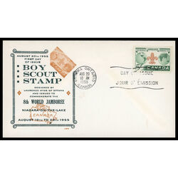 canada stamp 356 world jamboree 5 1955 FDC PC 017