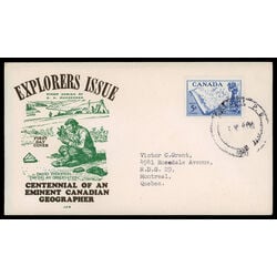 canada stamp 370 thompson and map 5 1957 FDC PC 007