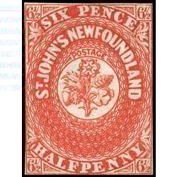 newfoundland stamp 7 pence first issue 6 d 1857 M F 004