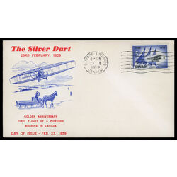 canada stamp 383 silver dart and jet planes 5 1959 FDC PC 017