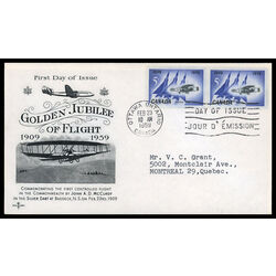 canada stamp 383 silver dart and jet planes 5 1959 FDC PC 021