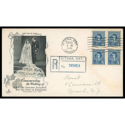 canada stamp 276 princess elizabeth 4 1948 FDC BLOCK 015
