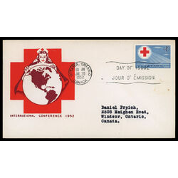 canada stamp 317 red cross symbol 4 1952 FDC PC 012