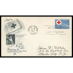 canada stamp 317 red cross symbol 4 1952 FDC PC 013