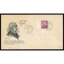 canada stamp 318 sir john abbott 1952 FDC PC 012