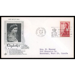canada stamp 386 queen elizabeth ii 5 1959 FDC PC 037