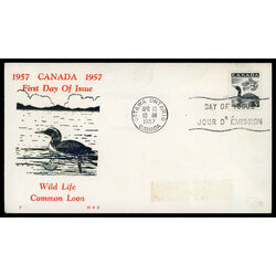 canada stamp 369 loon 5 1957 FDC PC 020