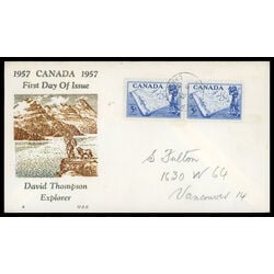 canada stamp 370 thompson and map 5 1957 FDC PC 014