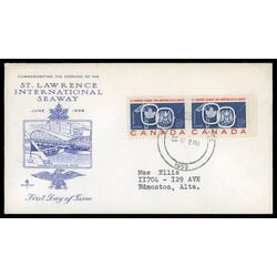 canada stamp 387 seaway and national emblems 5 1959 FDC PC 051