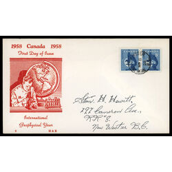 canada stamp 376 microscope 5 1958 FDC PC 016