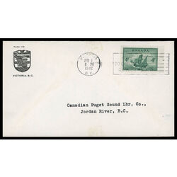canada stamp 282 newfoundland cabot s ship matthew 4 1949 FDC PC 054