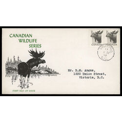 canada stamp 323 moose 3 1953 FDC PC 011