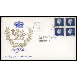 canada stamp 405 queen elizabeth ii 5 1962 FDC BLOCK 015