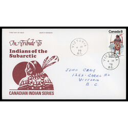canada stamp 576 kutchin ceremonial costume 8 1975 FDC PC 002