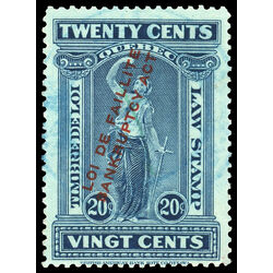 canada revenue stamp ql101a quebec law stamp with overprint 20 1923