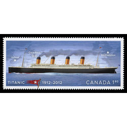 canada stamp 2538 titanic map of north atlantic flag of the white star line 2012