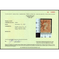 canada stamp 33 queen victoria 3 1868 U VF 025