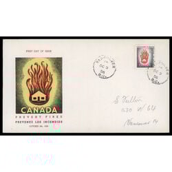 canada stamp 364 house on fire 5 1956 FDC PC 017