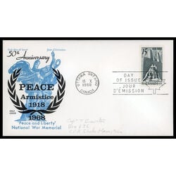canada stamp 486 canadian vimy memorial near arras france 15 1968 FDC PC 014