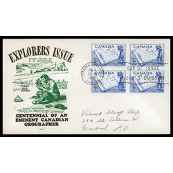 canada stamp 370 thompson and map 5 1957 FDC BLOCK 019