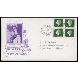 canada stamp 402 queen elizabeth ii 2 1963 FDC BLOCK 015