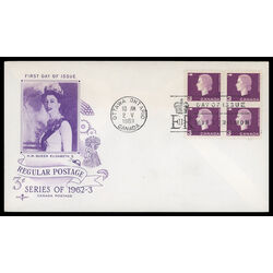 canada stamp 403 queen elizabeth ii 3 1963 FDC BLOCK 010