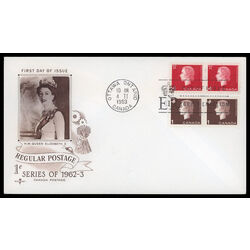 canada stamp 401 queen elizabeth ii 1 1963 FDC BLOCK 022