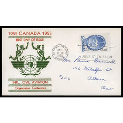 canada stamp 354 dove 5 1955 FDC PC 026